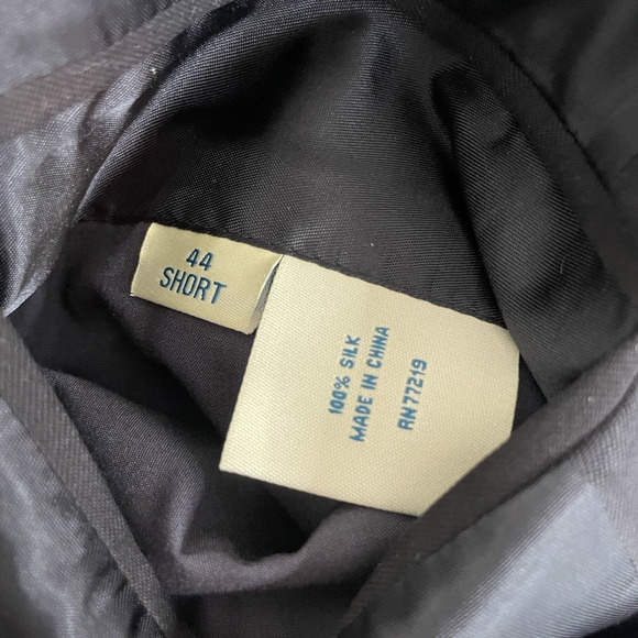 Joseph & Feiss Men's Silk Sports Coat Size 44 Short Black Classic Formal - Picture 8 of 9